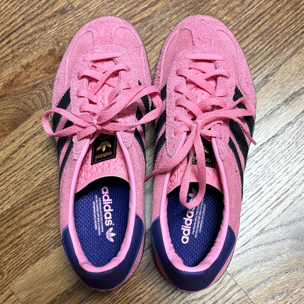 Adidas Pink, purple and black gazelle